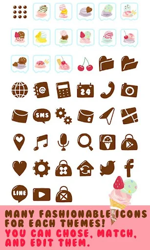 Theme-I Scream for Ice Cream! डाउनलोड करें – प्यारा और रंगीन थीम - Screenshot 4