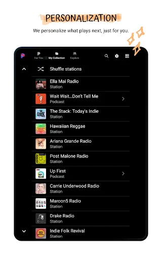 Pandora Music & Podcasts डाउनलोड करें – बेहतरीन म्यूजिक अनुभव - Screenshot 31