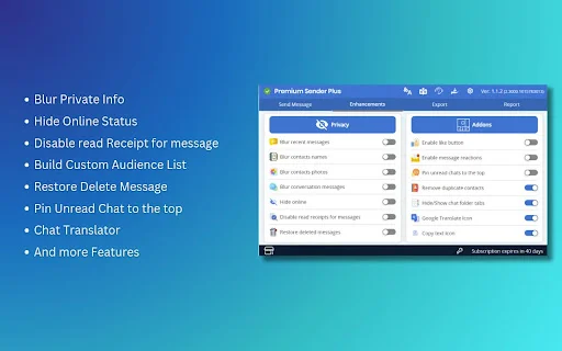 Premium Sender Plus डाउनलोड करें – सर्वश्रेष्ठ मैसेजिंग टूल - Screenshot 2