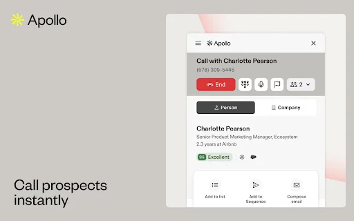 Apollo.io Chrome Extension डाउनलोड करें – मुफ़्त B2B ईमेल और फ़ोन नंबर खोजें - Screenshot 3