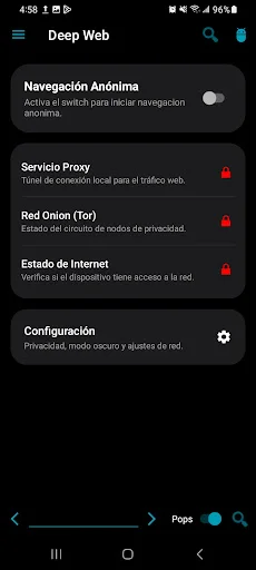 Deep Web: Navegador Anonimo डाउनलोड करें – सुरक्षित और निजी ब्राउज़िंग - Screenshot 1