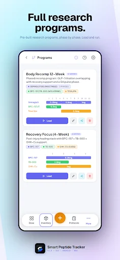 Smart Peptide Tracker डाउनलोड करें – पेप्टाइड लॉगिंग ऐप - Screenshot 3