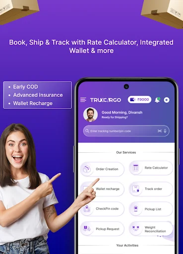 Truxcargo डाउनलोड करें – भारत में सबसे विश्वसनीय कूरियर और लॉजिस्टिक्स ऐप - Screenshot 1