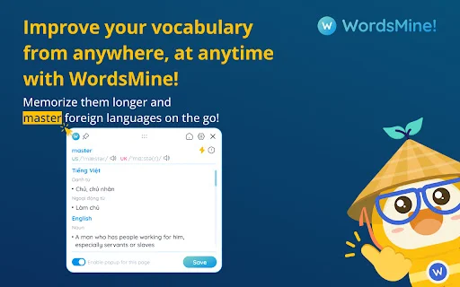 WordsMine डाउनलोड करें – अपनी शब्दावली बढ़ाएं और तेज़ी से सीखें - Screenshot 1