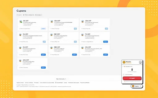 Mercado Livre कूपन एक्टिवेटर डाउनलोड करें – 1 क्लिक में सभी कूपन पाएं - Screenshot 1
