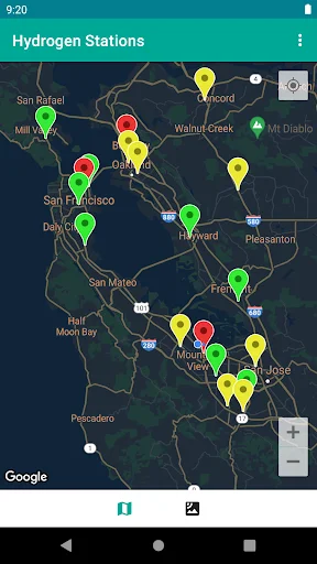 Hydrogen Stations USA डाउनलोड करें – हाइड्रोजन फ्यूल स्टेशन खोजें - Screenshot 1