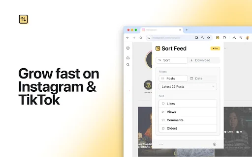 Sort Feed डाउनलोड करें – Instagram और TikTok के लिए बेस्ट रिसर्च टूल - Screenshot 1