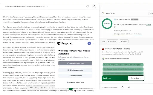 Duey.ai Humanizer & Auto Typer डाउनलोड करें – Google Docs के लिए - Screenshot 1