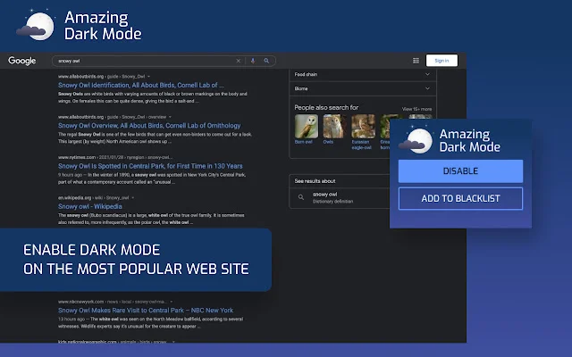 Amazing Dark Mode डाउनलोड करें – सभी वेबसाइटों के लिए डार्क मोड - Screenshot 1