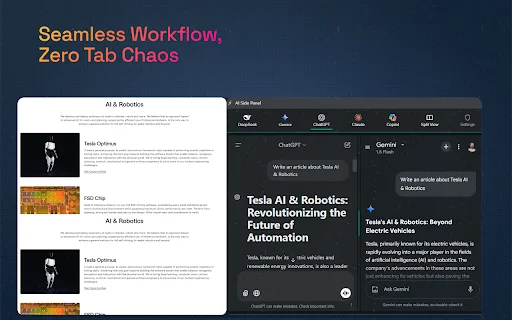 AI Side Panel डाउनलोड करें – ब्राउज़र में सभी AI टूल का उपयोग करें - Screenshot 5