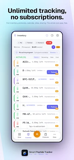 Smart Peptide Tracker डाउनलोड करें – पेप्टाइड लॉगिंग ऐप - Screenshot 2