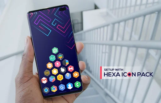 Hexa Icon Pack डाउनलोड करें – अनोखे हेक्सागोनल आइकॉन स्टाइल - Screenshot 1