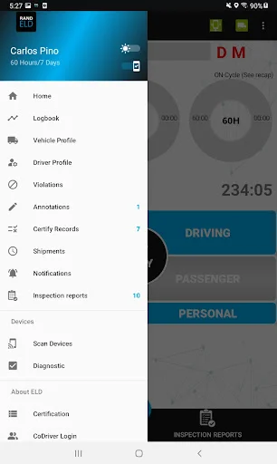 Rand ELD डाउनलोड करें – FMCSA प्रमाणित इलेक्ट्रॉनिक लॉगिंग डिवाइस - Screenshot 13