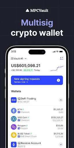 MPC Vault डाउनलोड करें – सुरक्षित मल्टीसिग क्रिप्टो वॉलेट - Screenshot 1