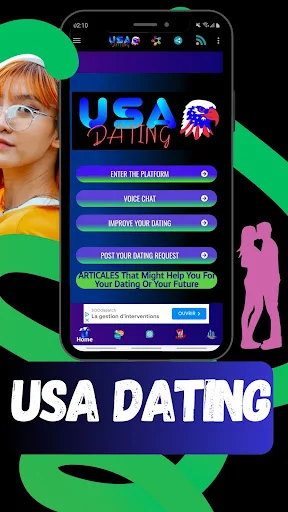 USA Dating ऐप डाउनलोड करें – अमेरिका और पेरिस में नए दोस्त बनाएं - Screenshot 1