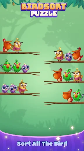 Bird Sort: Color Puzzle Master डाउनलोड करें – रंगीन पहेली गेम - Screenshot 9
