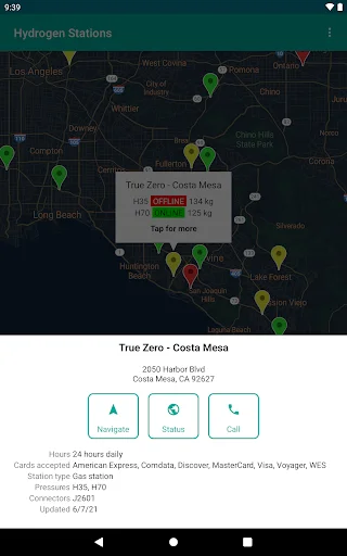 Hydrogen Stations USA डाउनलोड करें – हाइड्रोजन फ्यूल स्टेशन खोजें - Screenshot 13