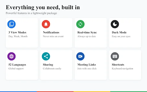 Schedule Calendar डाउनलोड करें – Google Calendar के लिए सर्वश्रेष्ठ एक्सटेंशन - Screenshot 2