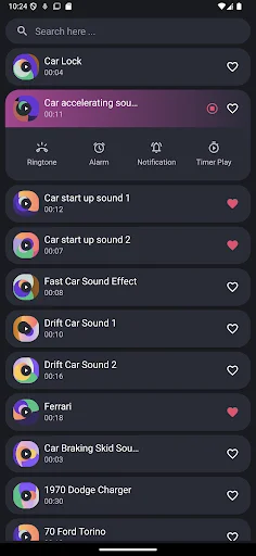 Car Sounds डाउनलोड करें – बेहतरीन कार इंजन और हॉर्न रिंगटोन - Screenshot 1