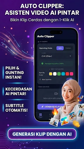 Auto Clipper: AI Editor डाउनलोड करें – AI के साथ वीडियो एडिटिंग - Screenshot 1