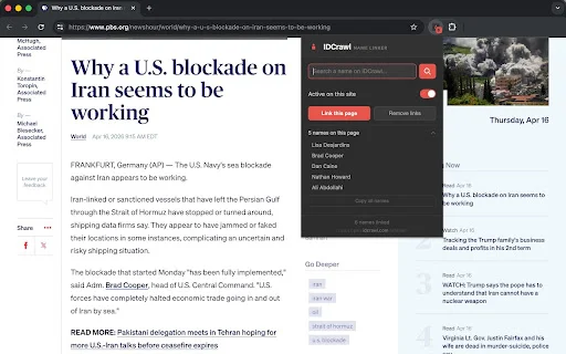 IDCrawl Name Linker डाउनलोड करें – वेब पर नाम सर्च करें - Screenshot 1