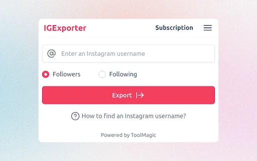 IExporter डाउनलोड करें – Instagram Followers को Excel में एक्सपोर्ट करें - Screenshot 1