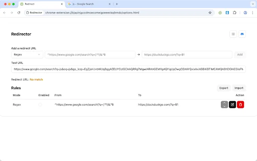Redirector Chrome Extension – वेब ब्राउज़िंग को आसान बनाएं और लिंक को ऑटो-रीडायरेक्ट करें - Screenshot 1