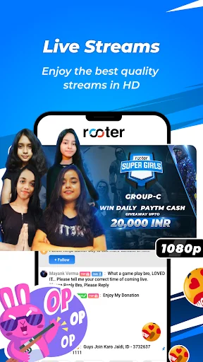 Rooter डाउनलोड करें – गेमिंग और ईस्पोर्ट्स लाइव स्ट्रीम के लिए बेहतरीन ऐप - Screenshot 6
