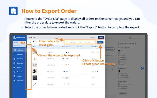Easy Exporter डाउनलोड करें – Etsy ऑर्डर के लिए सर्वश्रेष्ठ टूल - Screenshot 4