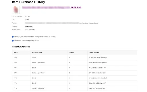 eBay Sold History Button डाउनलोड करें – eBay बिक्री इतिहास देखें - Screenshot 2