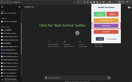 ChatGPT Bulk Delete डाउनलोड करें – ChatGPT चैट आसानी से डिलीट करें - Screenshot 4