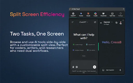 AI Side Panel डाउनलोड करें – ब्राउज़र में सभी AI टूल का उपयोग करें - Screenshot 3