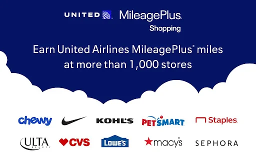 United Airlines MileagePlus Shopping ब्राउज़र एक्सटेंशन डाउनलोड करें - Screenshot 1