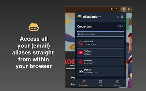 AliasVault डाउनलोड करें – सुरक्षित पासवर्ड मैनेजर और ईमेल एलाइअस - Screenshot 2
