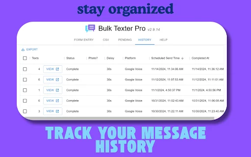 Bulk Texter Pro डाउनलोड करें – बल्क SMS और मैसेजिंग टूल - Screenshot 2