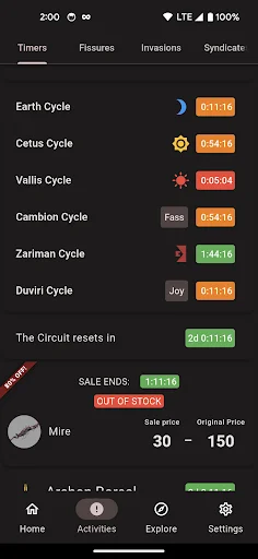 Cephalon Navis डाउनलोड करें – Warframe का सर्वश्रेष्ठ ट्रैकर ऐप - Screenshot 3