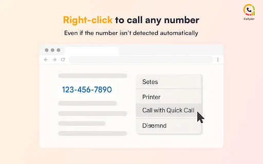 Quick Call by Callyzer डाउनलोड करें – ब्राउज़र से सीधे कॉल करें - Screenshot 3