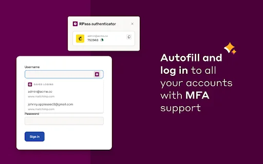 RPass Chrome एक्सटेंशन डाउनलोड करें – सुरक्षित पासवर्ड प्रबंधन - Screenshot 2