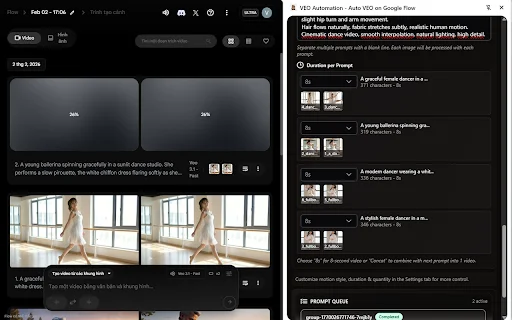 VEO Automation डाउनलोड करें – Google Flow पर AI वीडियो और इमेज बैच प्रोसेसिंग - Screenshot 2