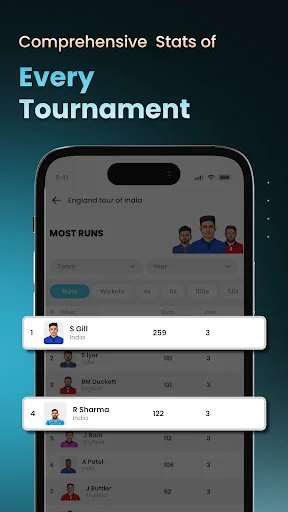 Cricket LineX डाउनलोड करें – सबसे तेज़ लाइव क्रिकेट स्कोर और अपडेट - Screenshot 7