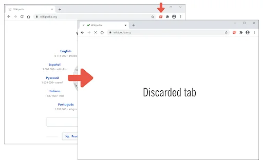 Tab Discard (Suspender) डाउनलोड करें – ब्राउज़र मेमोरी बचाएं - Screenshot 1