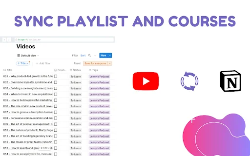 Snipo: YouTube और Udemy नोट्स सीधे Notion में सेव करें – अभी डाउनलोड करें - Screenshot 4