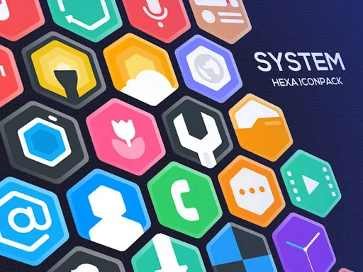Hexa Icon Pack डाउनलोड करें – अनोखे हेक्सागोनल आइकॉन स्टाइल - Screenshot 2