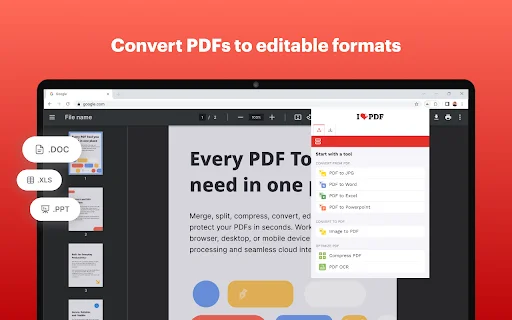 iLovePDF Chrome एक्सटेंशन डाउनलोड करें – PDF टूल्स का मुफ्त उपयोग करें - Screenshot 2