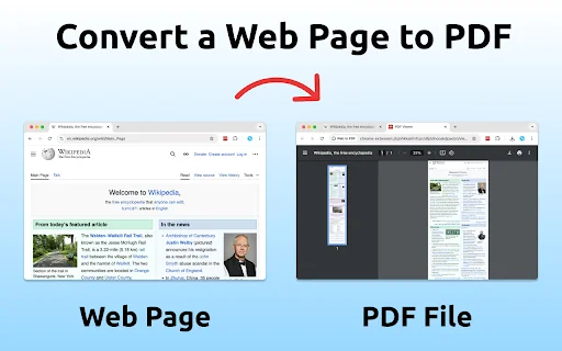 Web to PDF डाउनलोड करें – वेब पेज को PDF में बदलें | Chrome एक्सटेंशन - Screenshot 1