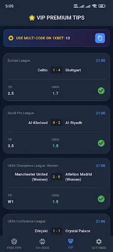 Multi Betting Tips Daily Win डाउनलोड करें – सटीक स्पोर्ट्स प्रेडिक्शन - Screenshot 5