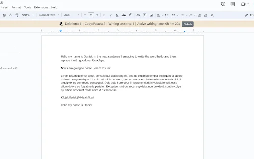 Revision History: Google Docs के लिए बेहतरीन राइटिंग ट्रैकिंग टूल - Screenshot 1