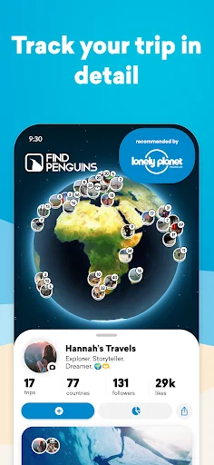 FindPenguins डाउनलोड करें – अपनी यात्राओं को ट्रैक और प्लान करें - Screenshot 1